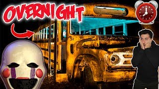 DONT SLEEP IN A SCHOOL BUS AT 3 AM | OVERNIGHT CHALLENGE IN SCHOOL BUS (MARIONETTE APPEARS)
