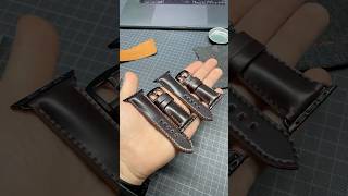 ⌚️How I make watch starp of Horween Shell Cordovan🐴 #asmr #leathercrafts