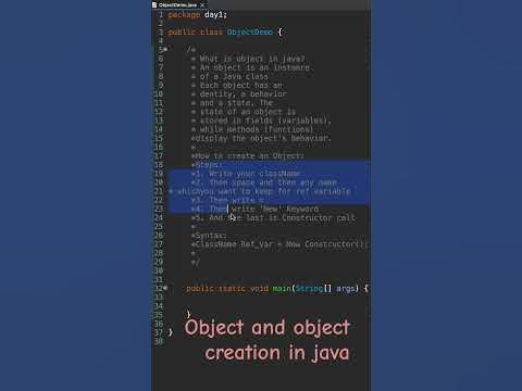 object in Java | object creation in Java - YouTube