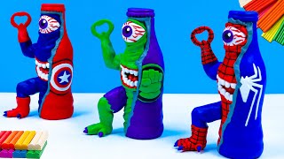DIY monster mixed coca cola Superheroes Spider man, Hulk with clay 🧟 Polymer Clay Tutorial