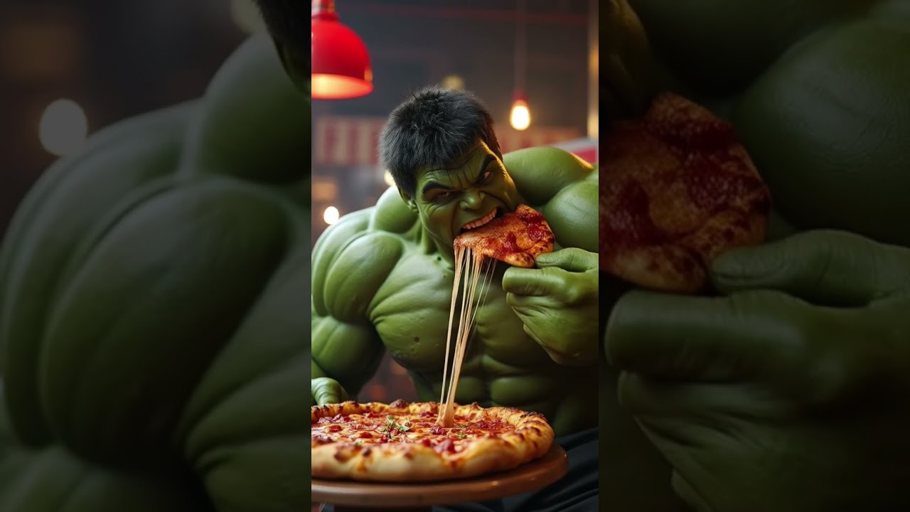 hulk eating pizza 