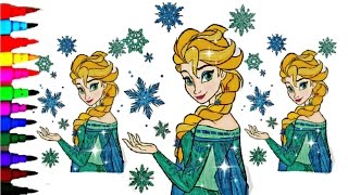 DISNEY FROZEN Coloring Book Pages Sparkly Elsa Ice Queen Kids Fun Art Activities Kids Balloons Toys