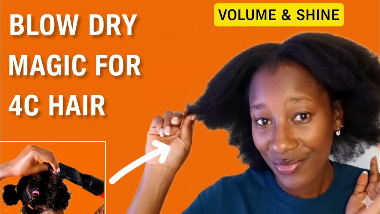 How I SAFELY BLOWDRY My 4C Hair || EASY &PAIN-Free Routine