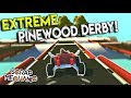 EXTREME PINEWOOD DERBY RACE CHALLENGE! - Scrap Mechanic Multiplayer Gameplay - Build Challenge