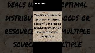 Difference between Assignment problem and Transportation problem | #operationsresearch #statistics