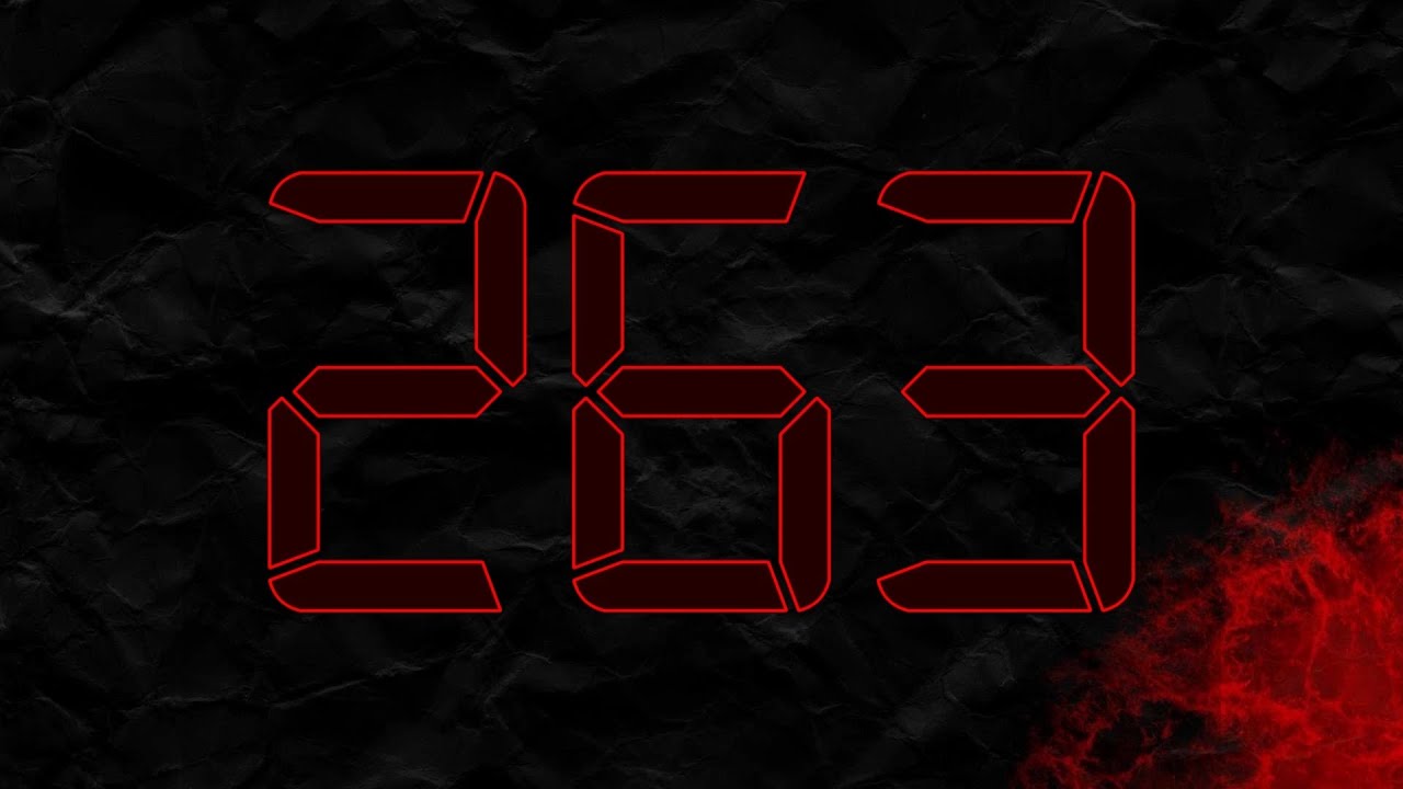 Countdown from 263 to 0 in RED