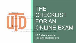 Online Test Proctor Checklist