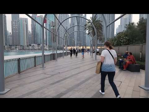 Downtown Dubai 4K Walk Tour Burj khalifa Dubai, Dubai Water Fountain, Dubai