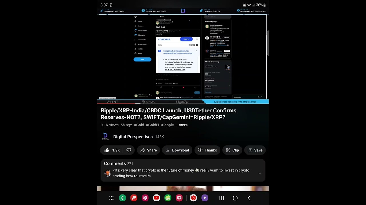 Coinbase No Longer Supports XRP/XLM/ETC/BCH? @digperspectives