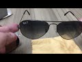 Rayban Aviator RB 3025 004/78 58-14 Blue Grey Gradient Polarize Unboxing review