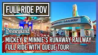 Mickey & Minnie’s Runaway Railway FULL RIDE POV & Queue  Disneyland Park