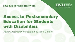 Equitable Access to Higher Education: Perspectives from Students With Disabilities