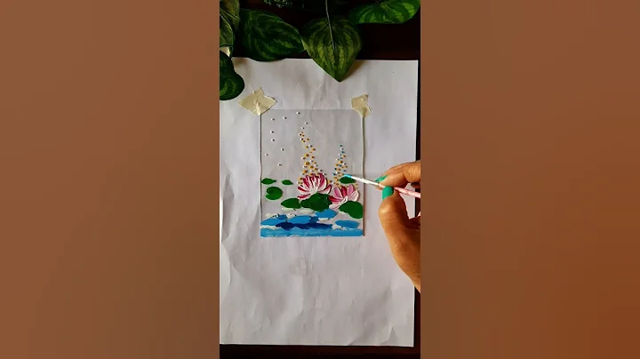glass painting #shorts #short #glasspainting #art #painting #lotus #youtube #trendingvideo