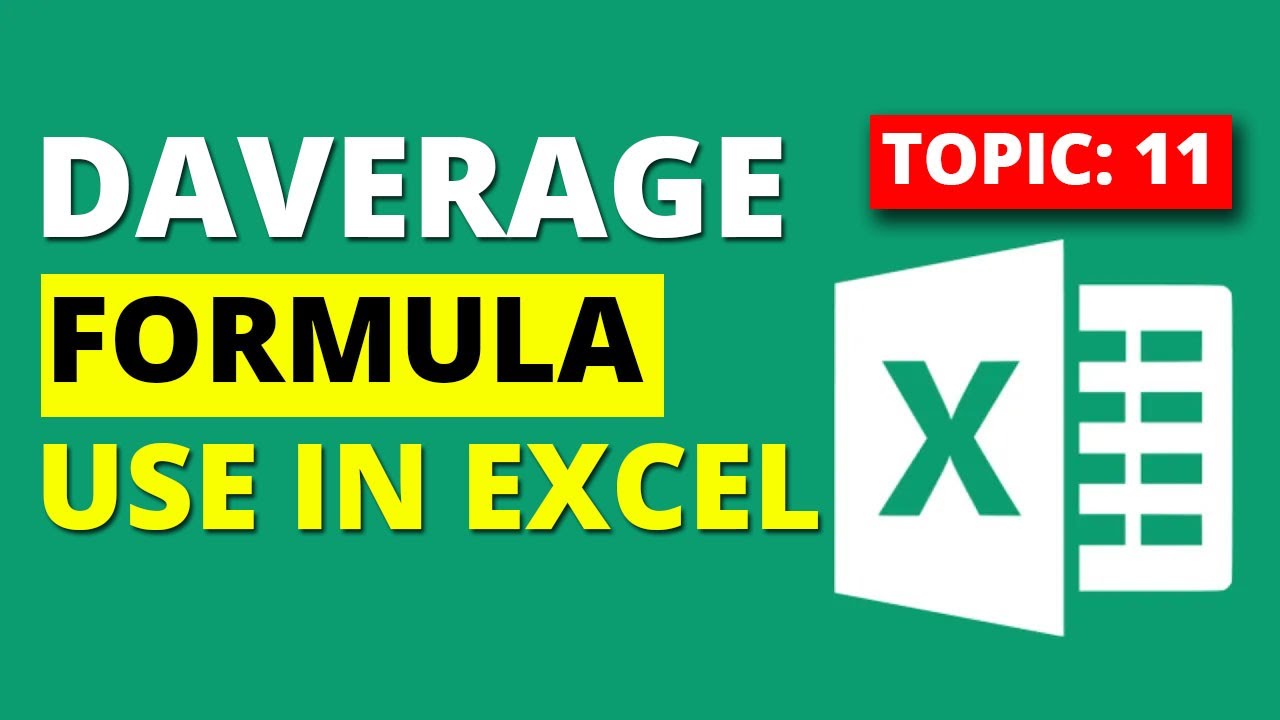 How to use DAVERAGE Formula Use in Excel Topic:11 with WP1 - WebPlanner1 Computer Training Institute
