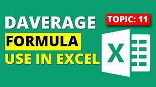How to use DAVERAGE Formula Use in Excel Topic:11 with WP1 - WebPlanner1 Computer Training Institute