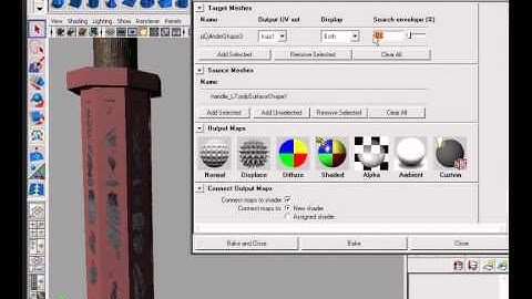 11  Transferring color and normal maps in Maya 11