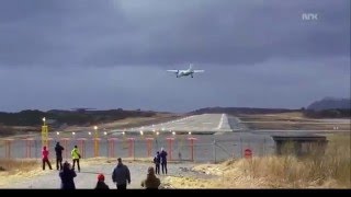 Crosswind Difficulties Airplane Landing  - Norway 2016