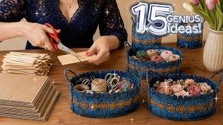 15 GENIUS CARDBOARD & JUTE ROPE DIYs 😱♻️ They Look So EXPENSIVE—But Cost Almost Nothing!