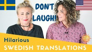 Try Not to Laugh Challenge: American Makes Swedish Wife Translate Words to English