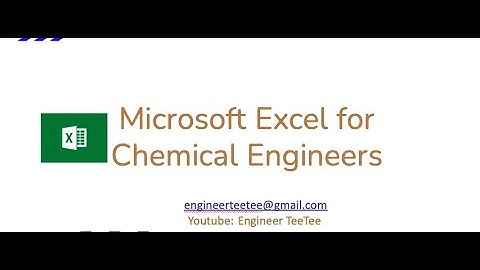 Microsoft Excel Chemical Engineering 2022 - Introduction| Data Analytics| Data Viz| Forecasting| VBA