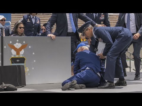 VIDEO: President Biden falls on stage while giving out diplomas at U.S. Air Force Academy graduation