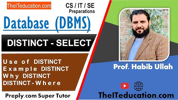 SQL: SELECT DISTINCT | with Example | DBMS | Urdu |