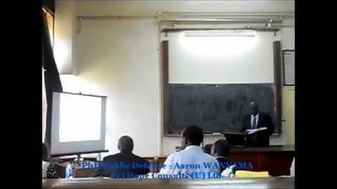 PhD Public Defense - Mr. Aaron Philip Guloba WANYAMA