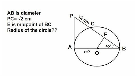 GRADE 10:PA-tangent, PB secant intersecting circle at C ,AB-diameter. radius?