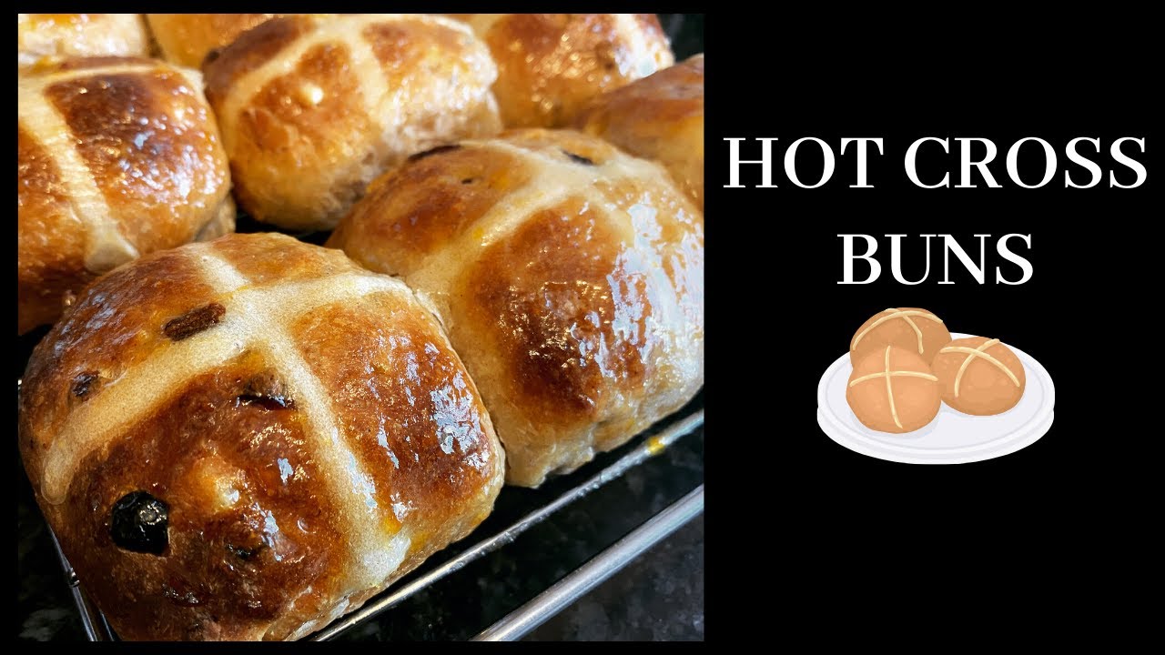 hot cross buns, hot cross buns recipe, easy hot cross buns, e...