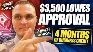 Lowe's 4Pros Net 30 Business Line of Credit  NO PG  Data Points