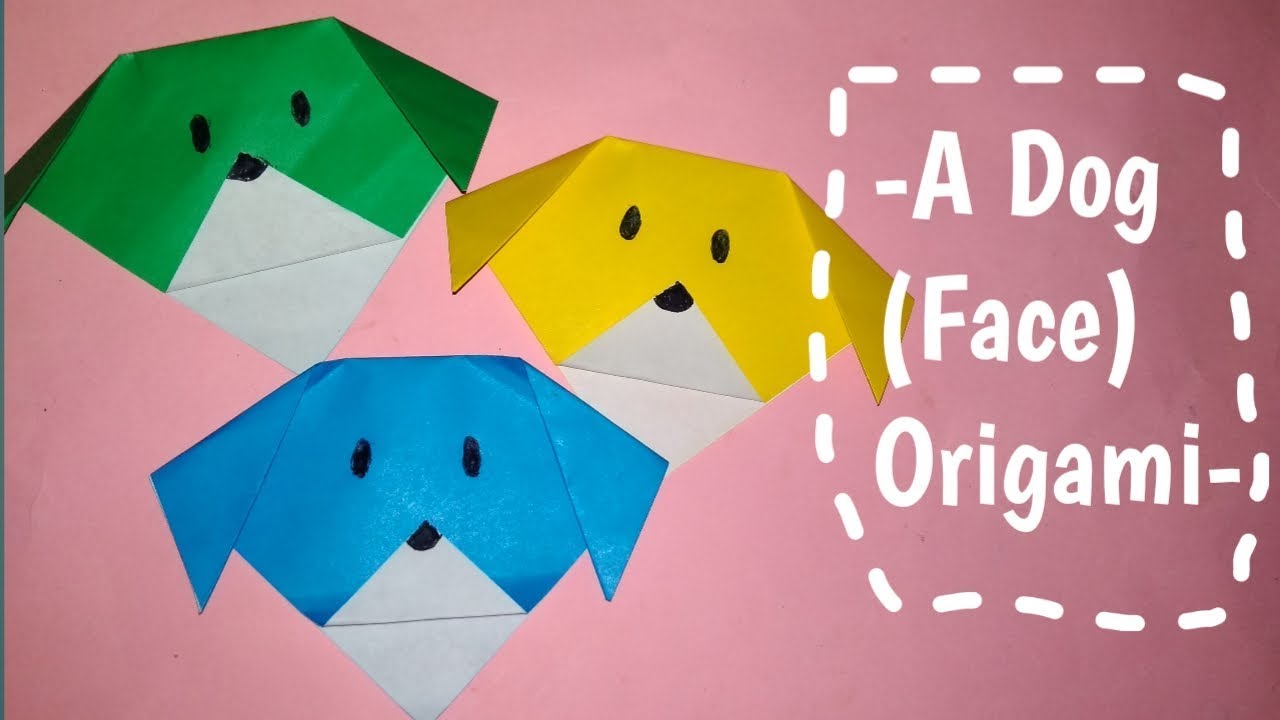 CARA MEMBUAT ORIGAMI HEWAN ANJING / A Dog (Face) Origami - YouTube