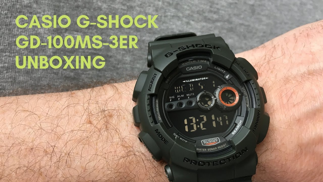 komplikationer hjort Ung Casio G-SHOCK GD-100MS-3ER Unboxing - YouTube