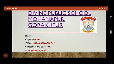 Class-1 Maths Ln 7&8 part-2( Numbers from 21 to 100)