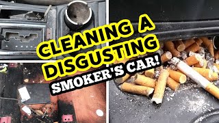 DEEP CLEANING a SMOKER&#39;S DIRTY Car! | DISASTER Car Detailing Interior and Exterior