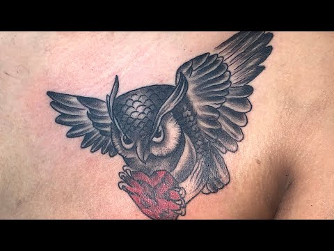 សាក់ទីទុយ​ owl tattoo #lyhovkhmertattoo