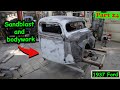 Prepping for bodywork by sandblasting the cab and apply bondo Part 24