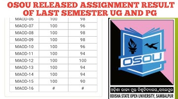Osou release assignment result last semester of ug and pg how to check osou assignment result