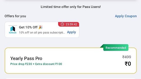 Testbook  Pass Pro in Rs 0. || 100% claim Watch full video