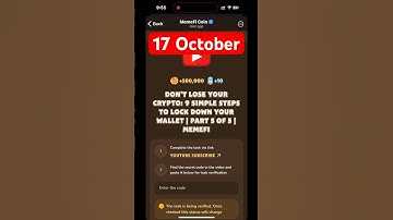 MemeFi YouTube video code today 17 October | MemeFi YouTube video secret code today | #crypto