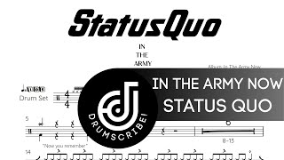 Status Quo - In the Army Now (Drum transcription) | Drumscribe!