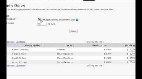 eCommerce Store:  Tax & Shipping Charges