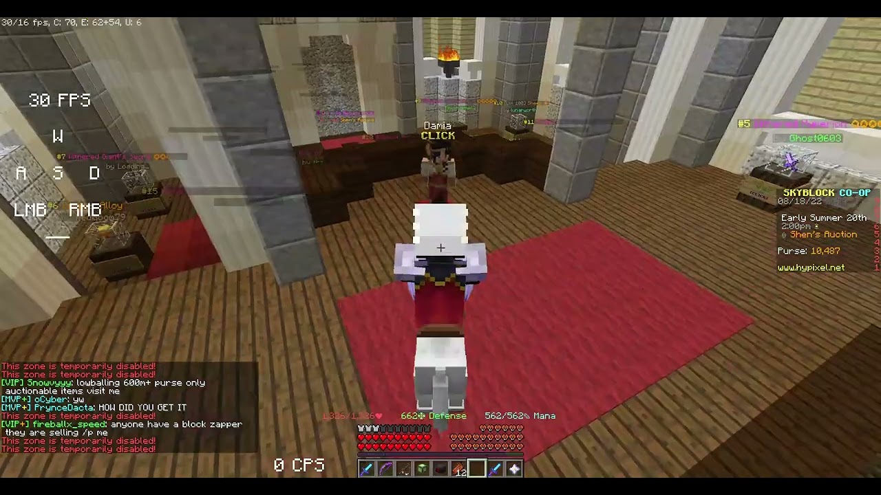 Glitching into Shen's auction in Hypixel skyblock