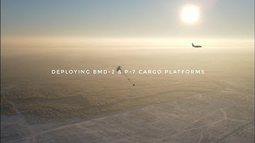 Deploying BMD-2 & P-7 cargo platforms from IL-76MD military transport aircraft