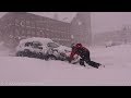 Blizzard with lots of vehicles stuck in deep snow in Watertown, NY - 2/28/2020