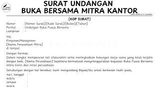 CARA MENULIS SURAT UNDANGAN BUKA BERSAMA MITRA KANTOR PERUSAHAAN YANG PROFESIONAL DAN SIMPEL