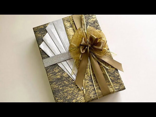 How to Tie a Ribbon: Big & lovely four loop bow on a gift card package or  gift box -Holiday version- 