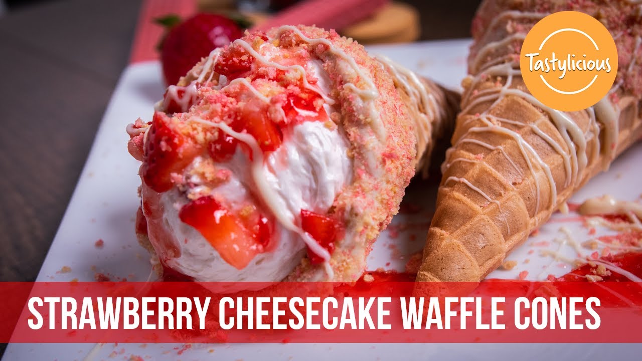 Mini Cheesecake Waffle Cones