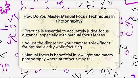 How Do You Master Manual Focus Techniques In Photography? - Image Review Studio