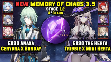 E0 Anaxa Carry W/ Cerydra & E0 The Herta Carry (3 Stars) Memory Of Chaos 12 Honkai Star Rail 3.5
