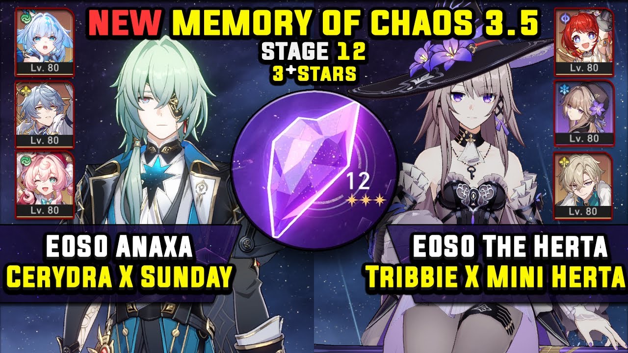 E0 Anaxa Carry W/ Cerydra & E0 The Herta Carry (3 Stars) Memory Of Chaos 12 Honkai Star Rail 3.5